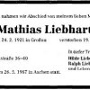 Liebhart Mathias 1921-1987 Todesanzeige